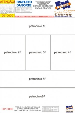 PANFLETO DA SORTE - FRENTE
